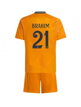 Real Madrid Brahim Diaz #21 Replika Borta Kläder Barn 2024-25 Kortärmad (+ byxor)